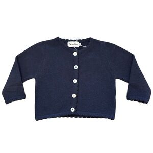 Benedita Cardigan Navy Wool Blend Girls 12 Months Made in Portugal NWT